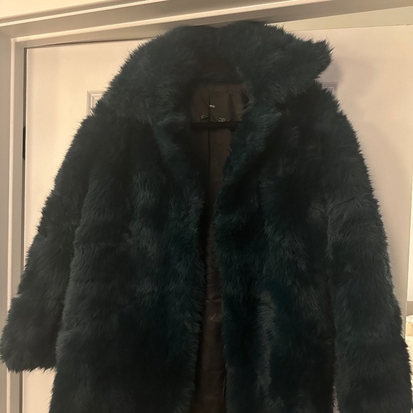 Mango Green fauces fur coat - Picture 1 of 4